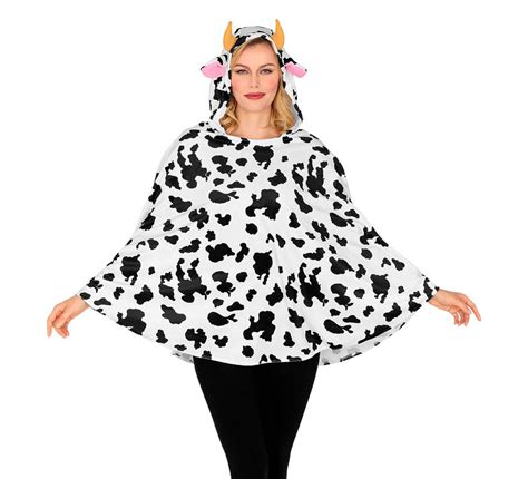 Costume De Vache Ou Poncho Avec Capuche Adulte