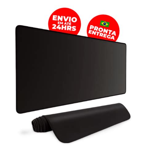 Mouse Pad Gamer Speed Extra Grande Preto Liso Sem Estampa Borda