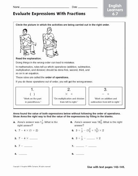 50 Evaluate The Expression Worksheet