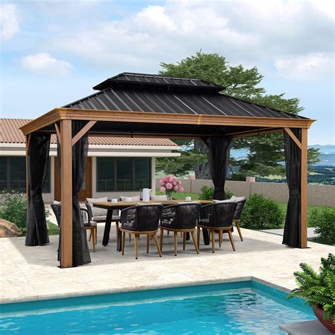 PURPLE LEAF 10 X 14 Outdoor Hardtop Gazebo For Patio Galvanized Steel