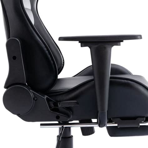 Tip Fauteuil De Jeux Vid O Avec Repose Pied Noir Similicuir Yosoo