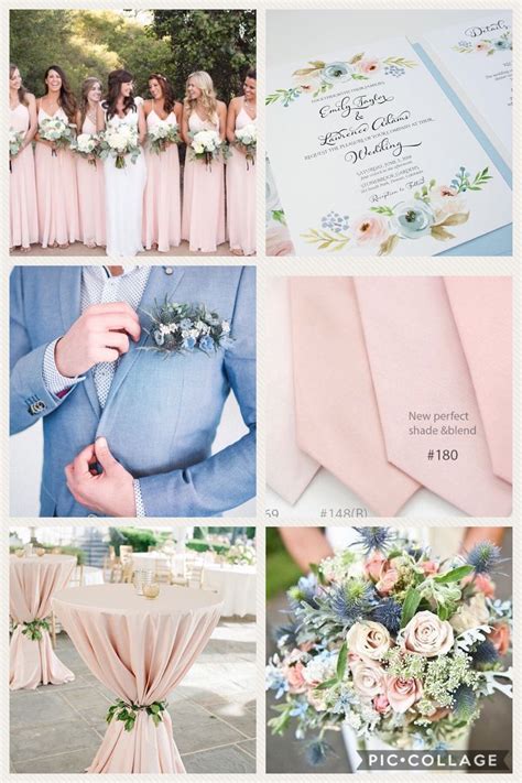 Dusty Blue Blush And Green Wedding Colors Elegant Spring Wedding Ideas Pink Wedding Theme