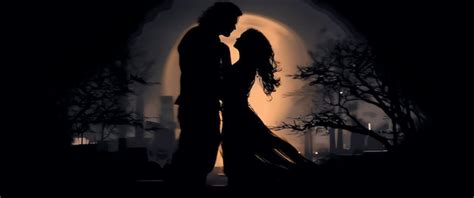 Premium Ai Image Moonlit Embrace A Passionate Kiss Under The Moon