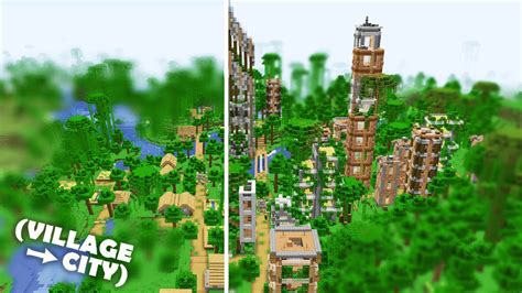 How I Built A Jungle Village City In My Minecraft World Youtube