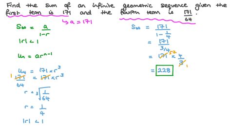 Question Video Finding The Sum Of An Infinite Geometric Sequence Given