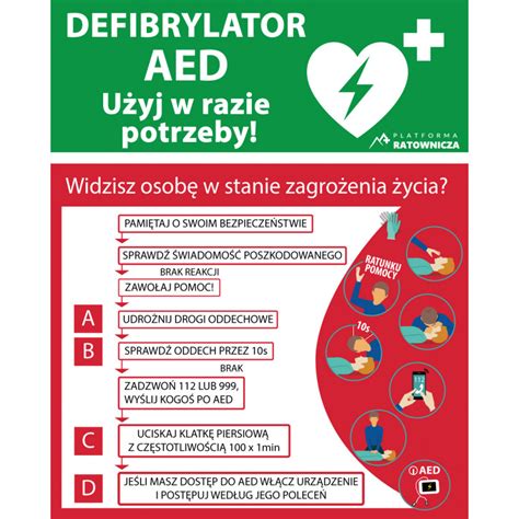 Platforma Ratownicza Tablica informacyjna AED instrukcja rozszeżona