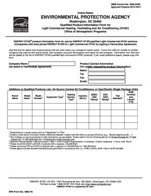 Fillable Online Energystar Qualified Product Information Form For Light