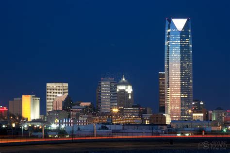 Downtown OKC Cityscape at night