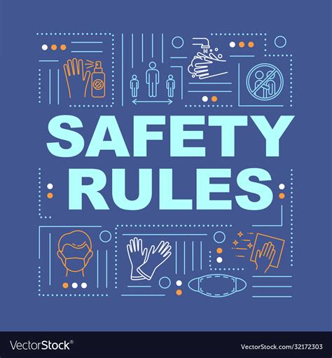 Safety Rules Word Concepts Banner Royalty Free Vector Image