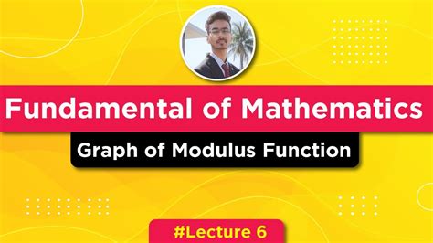 Fundamental Of Mathematics Graph Of Modulus Function Class 11 Jee Lecture 6 Youtube