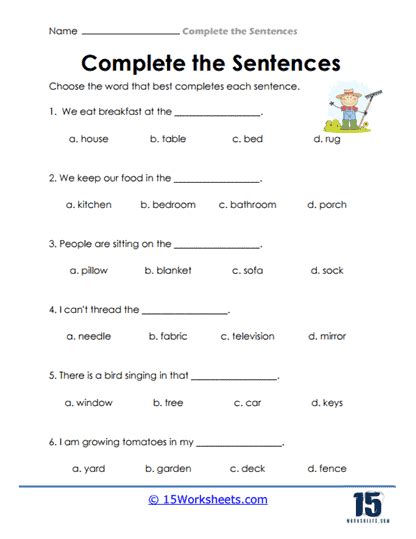 Complete Sentences Worksheet Live Worksheets Worksheets Library