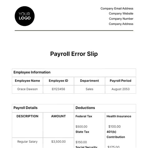 Free Payroll Templates And Examples Edit Online And Download