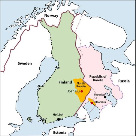 The study areas. North Karelia in Finland and Pitkäranta region in the... | Download Scientific ...