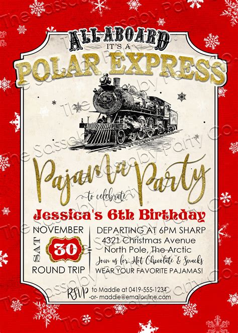 Polar Express Invitation Instant Download Partially Etsy Canada