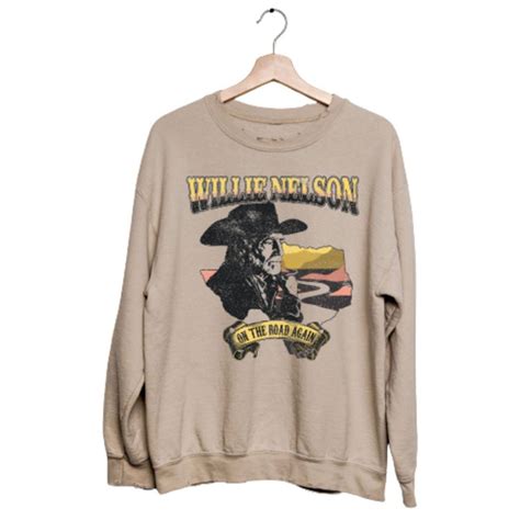 Willie Nelson On The Road Again Unisex Sweatshirt By Livylu