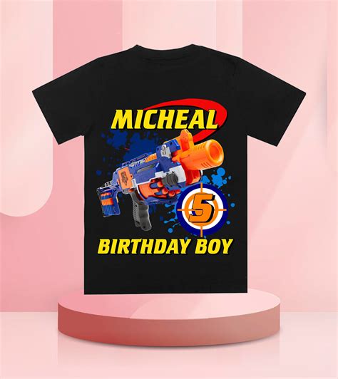 Custom Nerf Gun 5th Birthday PNG Digital Gift Idea Party Etsy