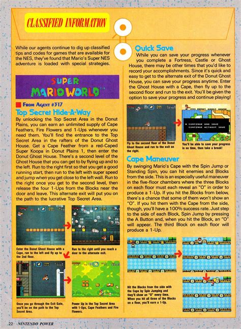 Super Mario World Cheats in Nintendo Power Vol. 29