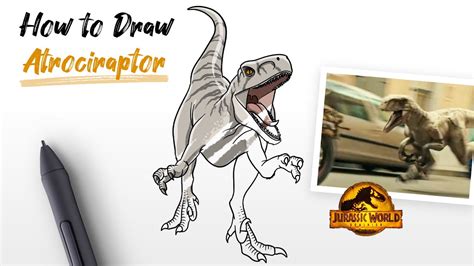 How To Draw Atrociraptor Ghost Dinosaur From Jurassic World Dominion