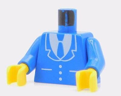 Lego Authentic Minifigure Torso Blue Jacket With Blue Tie EBay