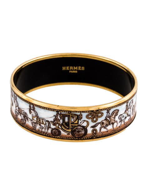 Herm S Cal Che Narrow Enamel Bangle Brass Bangle Bracelets