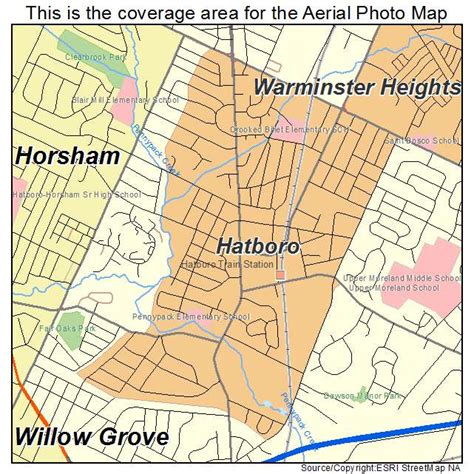 Aerial Photography Map Of Hatboro Pa Pennsylvania