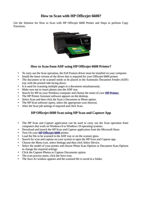 How To Scan On Hp Officejet 6600 Printer By Jack Leach Issuu