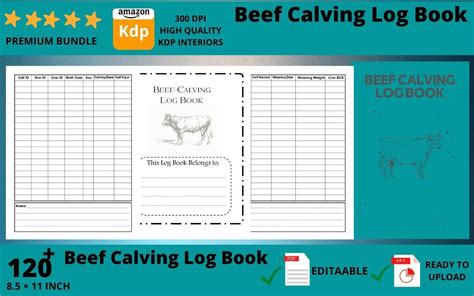 Beef Calving Log Book Kdp Interior Graphic By Ba Design Creative