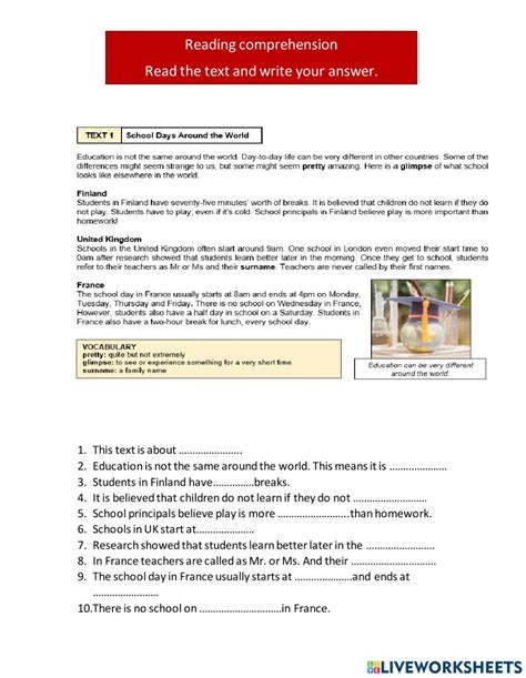 Schools Around The World Online Worksheet Live Worksheets