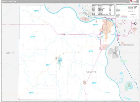 Dakota County, NE Wall Map Premium Style by MarketMAPS - MapSales