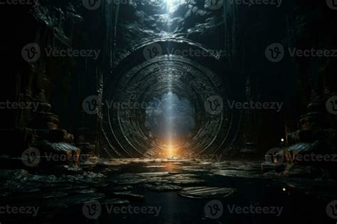 AI generated Enigmatic shadow gates, portals to realms shrouded in ...