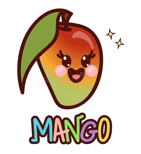 Kawaii Mango Fruit Icon Stock Illustrations Kawaii Mango Fruit