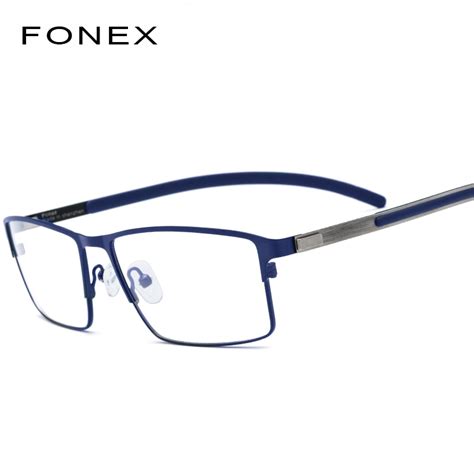 FONEX титановый сплав оптические очки мужские сверхлегкие квадратные ...