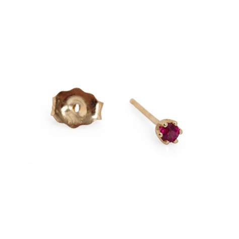 The Tiniest Stud Ruby Single Tiny Studs All That Glitters Is Gold