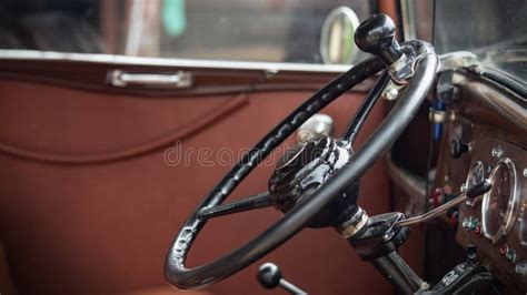 Vintage car Steering wheel stock photo. Image of timer - 236011354