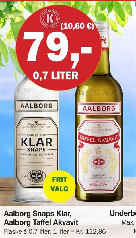 Aalborg snaps klar aalborg taffel akvavit tilbud hos Købmandsgården