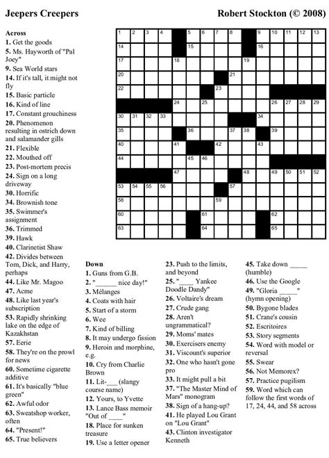 La Times Printable Crossword Puzzles 2019 - Printable Crossword Puzzles