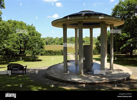 Runnymede Memorial the site of the sealing of Magna Carta by King John in 1215. Surrey England ...