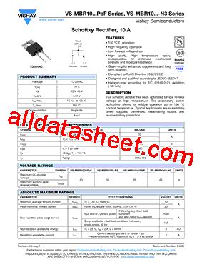 Vs Mbr Pbf Datasheet Pdf Vishay Siliconix