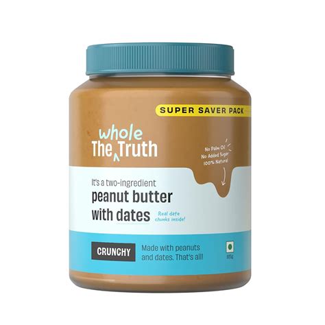 The Whole Truth Supersaver Peanut Butter With Dates Sweetened 925 G Crunchy No Added