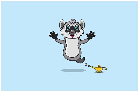 Cute Raccoon With Genie Character Graphic By Tedykurniawan223