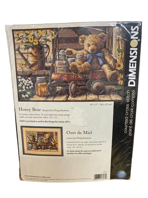 Sunset Dimensions HONEY BEAR Cross Stitch Kit 13693 14 X 9 Doug