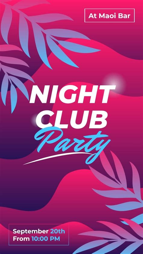 Free Night Club Party Instagram Reel Cover Template