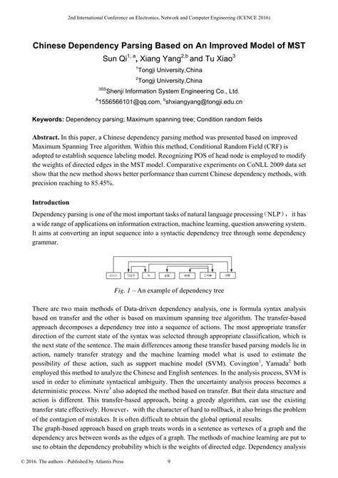 Pdf Chinese Dependency Parsing Based On An Improved Model Of Mst