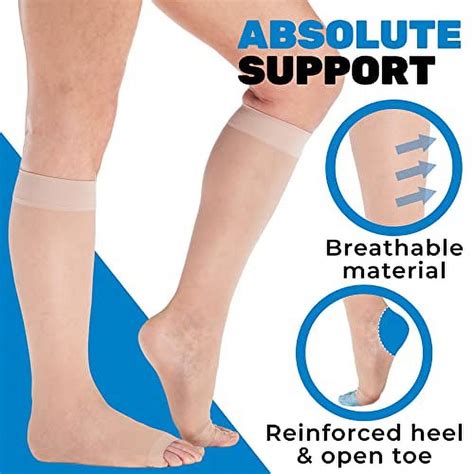 ABSOLUTE SUPPORT Made In USA Compression Socks For Women 15 20mmHg