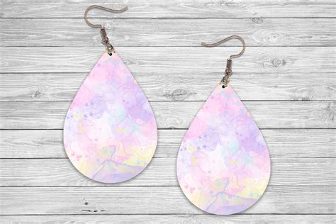 Unicorn Earrings Sublimation Design Graphic By Daryaboska Creative