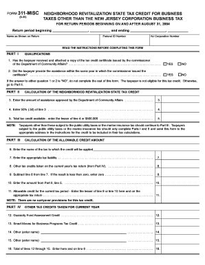 Fillable Online Nj Form Misc State Of New Jersey Fax Email