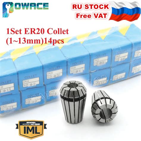 Eu Ru Stock Full Set Er20 1 13mm 14pcs Collet Beating 0 1mm