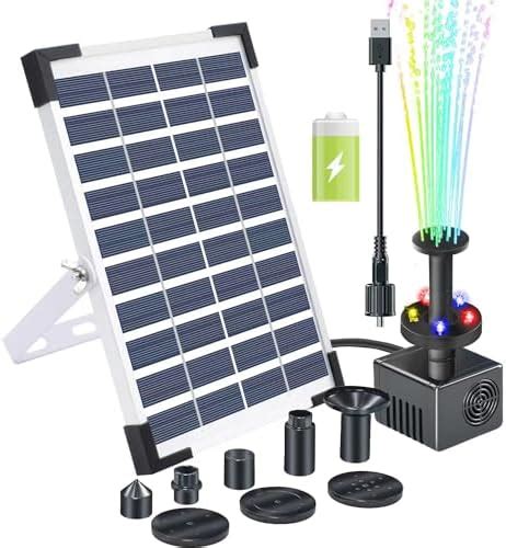 Amazon Lewisia Battery Backup Solar Fountain Pump With LED