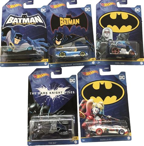 Hot Wheels Batman 2022 Batmobile Juego Completo De 5 Vehículos Fundidos