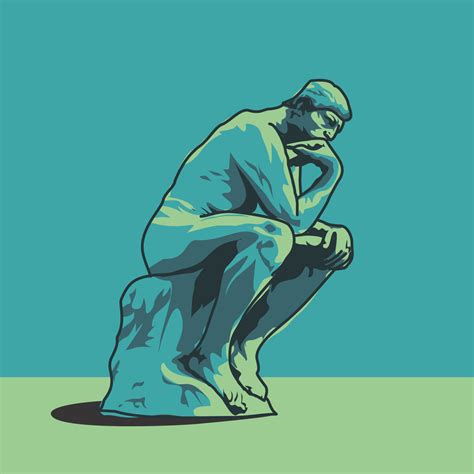 Homem Pensando Estátua Ilustração Auguste Rodin é O Pensador 5291823